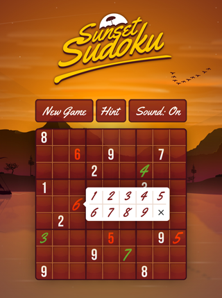 Sunset Sudoku Challenge screenshot 1